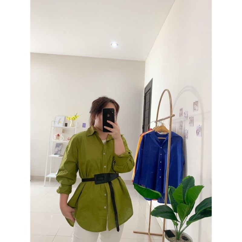 Kemeja Wanita Lengan Panjang Oversize Olivia Shirt Linen