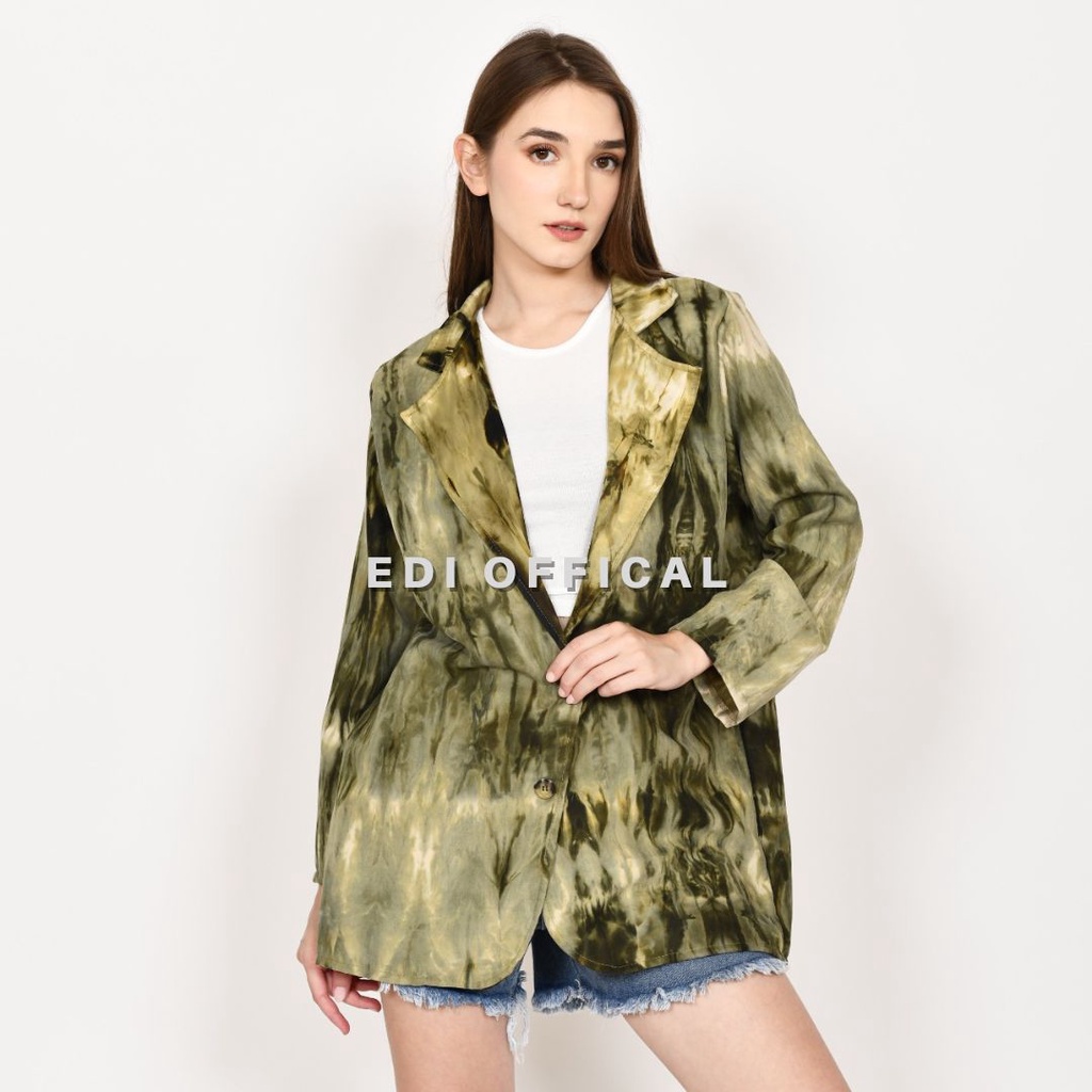 Blazer Wanita Kekinian Blazer Gaya Kasual Motif Outer Wanita Murah