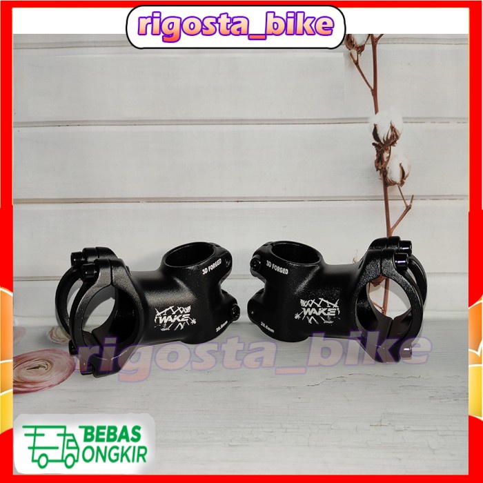 Stem holder stang sepeda Roadbike MTB XC wake 31.8 60mm OS rise HITAM