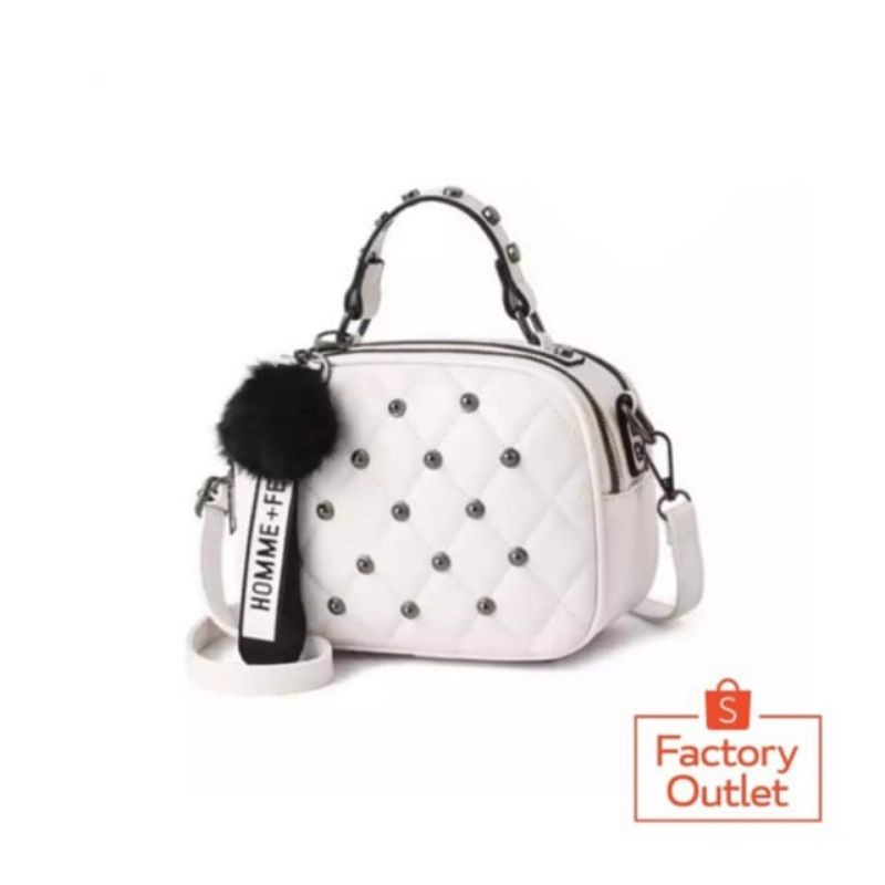 Bundara.id Ta-1132 (Tanpa gantungan &amp; Pompom) Tas selempang cantik aurora Tas wanita tali panjang