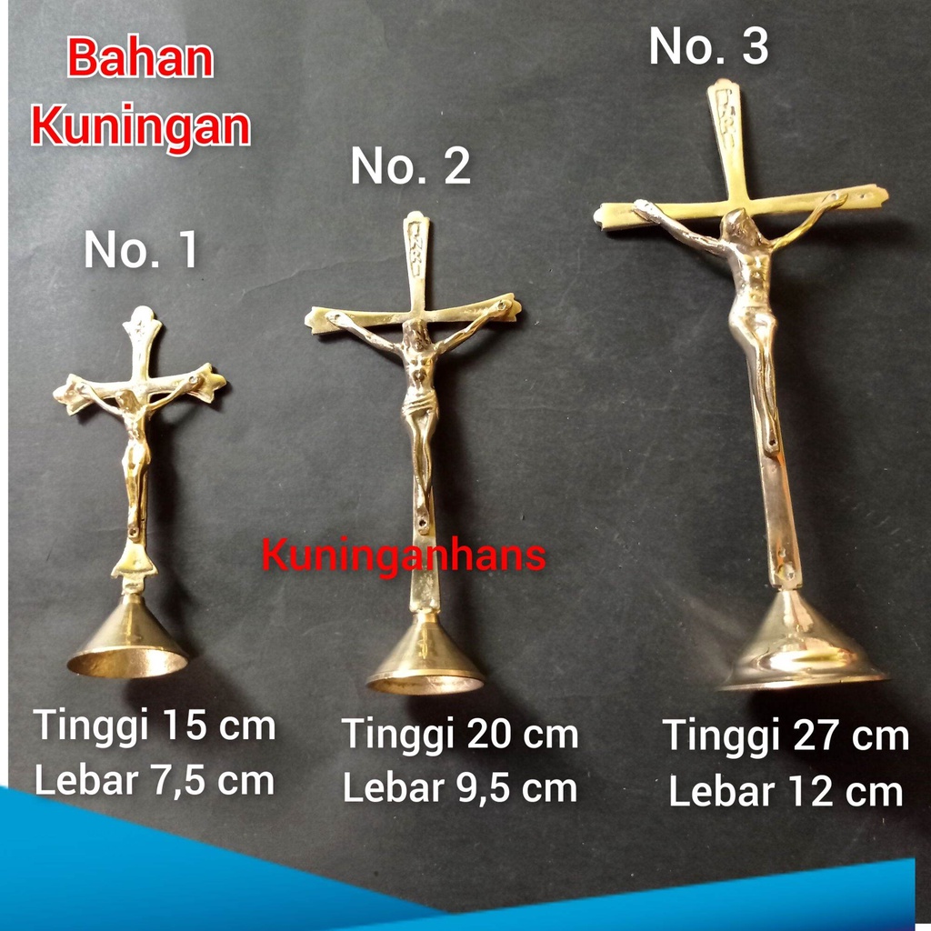 Salip Duduk Kuningan / Salip Meja / Salip Rohani Kuningan / Salip Kuningan / Salib Duduk / Salib dud