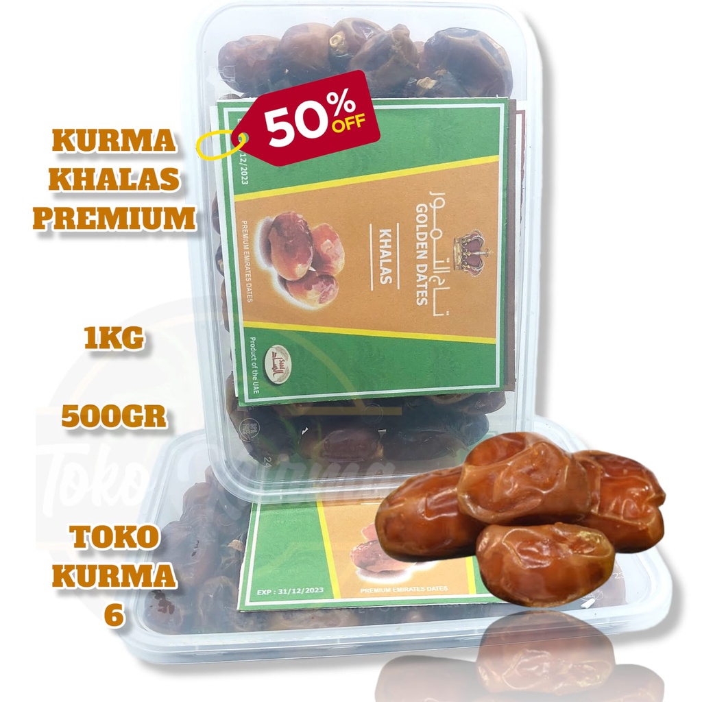 

kurma khalas premium 1kg original [kemasan box mika]