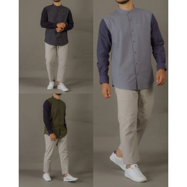 Baju Koko Muslim Pria Uhud Basic Tipe Z 105 Lengan Panjang