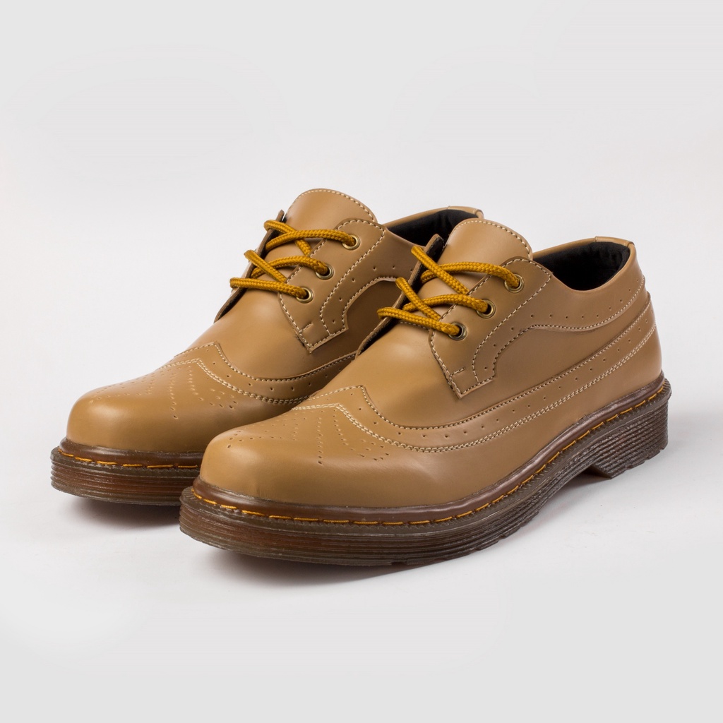 Neva Young Brown | Sepatu Pantofel Longwing Hitam Pria Pantopel Tali Formal Casual Kerja Cowok Ori | FORIND Nazreal