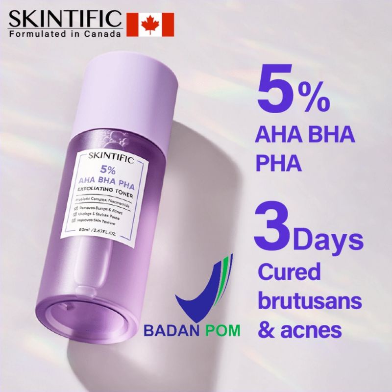 SKINTIFIC 5% AHA BHA PHA EXFOLIATING TONER 80ML