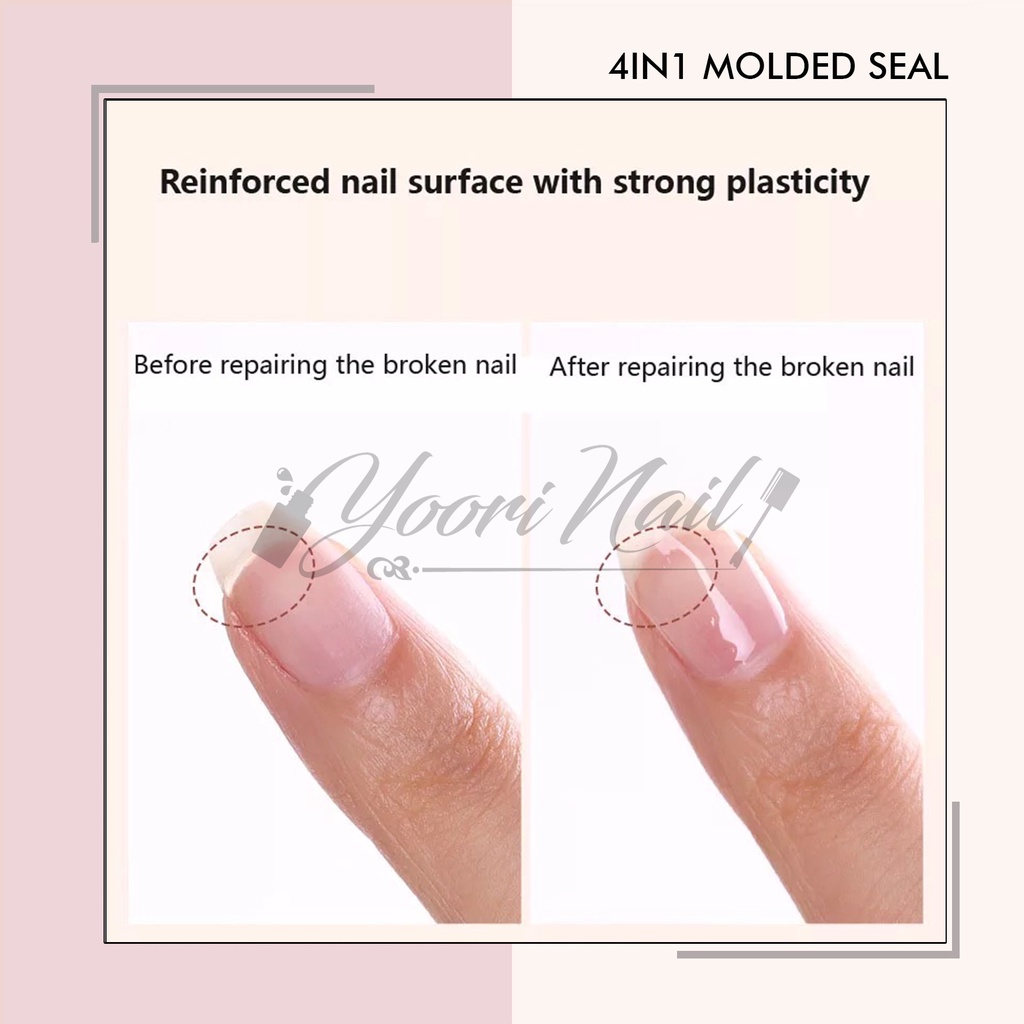 Molded seal 4in1 gel overlay nail repair gel molded seal 3d gel chrome