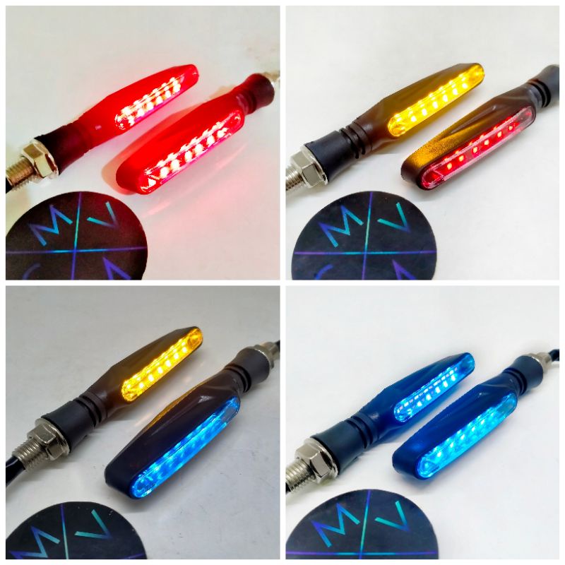 LAMPU SEN MOTOR LED RUNNING + DRL UNIVERSAL D129 / RUNNING LIGHT CUSTOM / sein motor led running jal