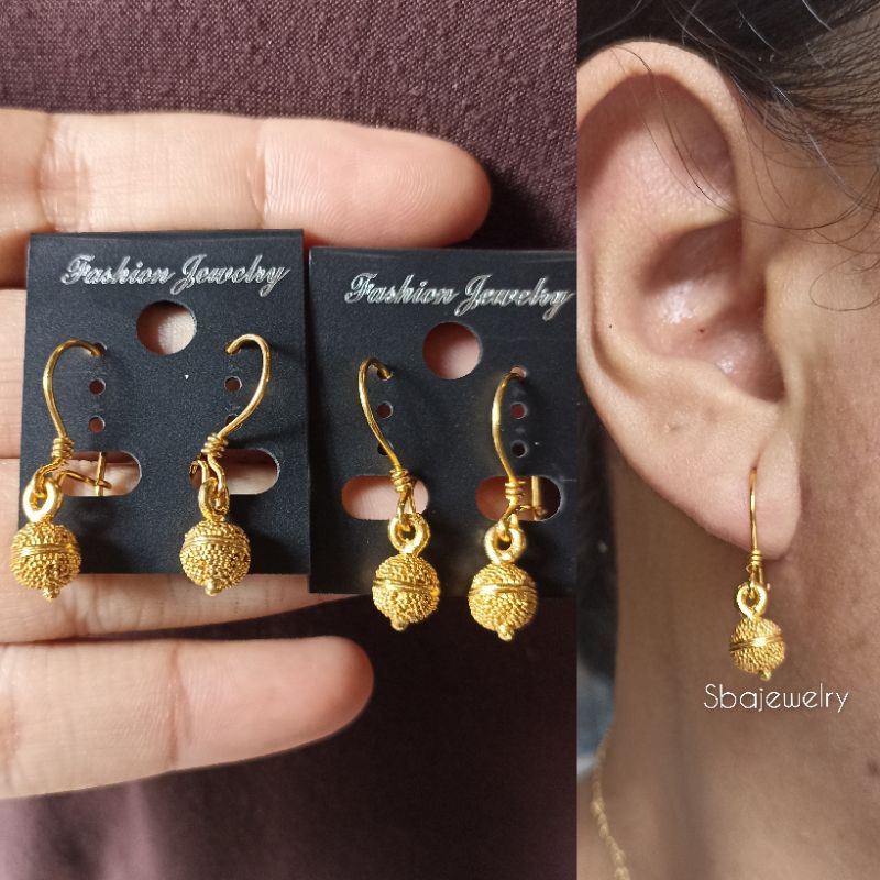anting bali model pasir alpaka lapis emas