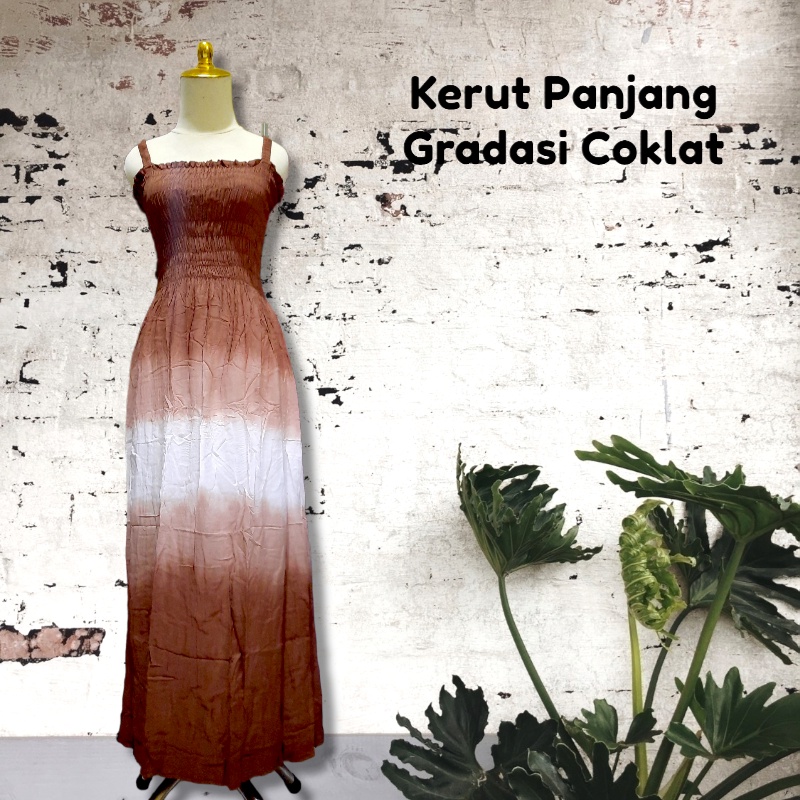 DRESS KERUT PANJANG WANITA RAYON