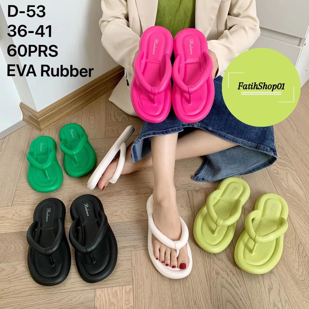 Sandal jepit wanita D-53 (36-41) Sandal wanita korea style terbaru dan terlaris/sandal bangkok