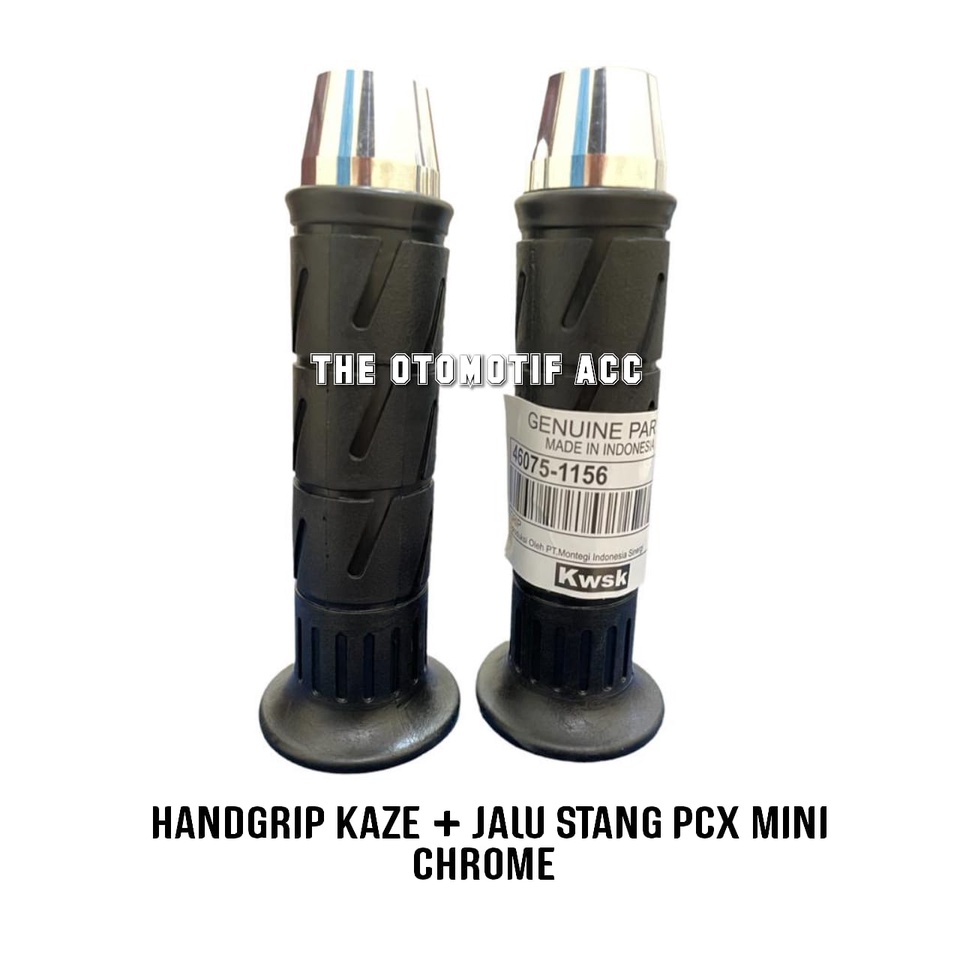 Handgrip Handfat Kaze Plus Jalu Stang Pcx Mini Warna Chrome Universal / Handgrip Model Kaze Plus Jalu Stang Chrome