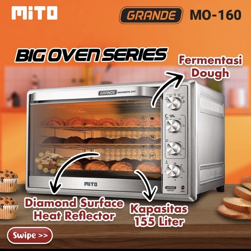 Electric oven listrik 155 Liter MITO Grande MO160 MO 160 big oven