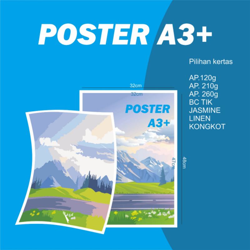 Cetak kertas poster foto a3+