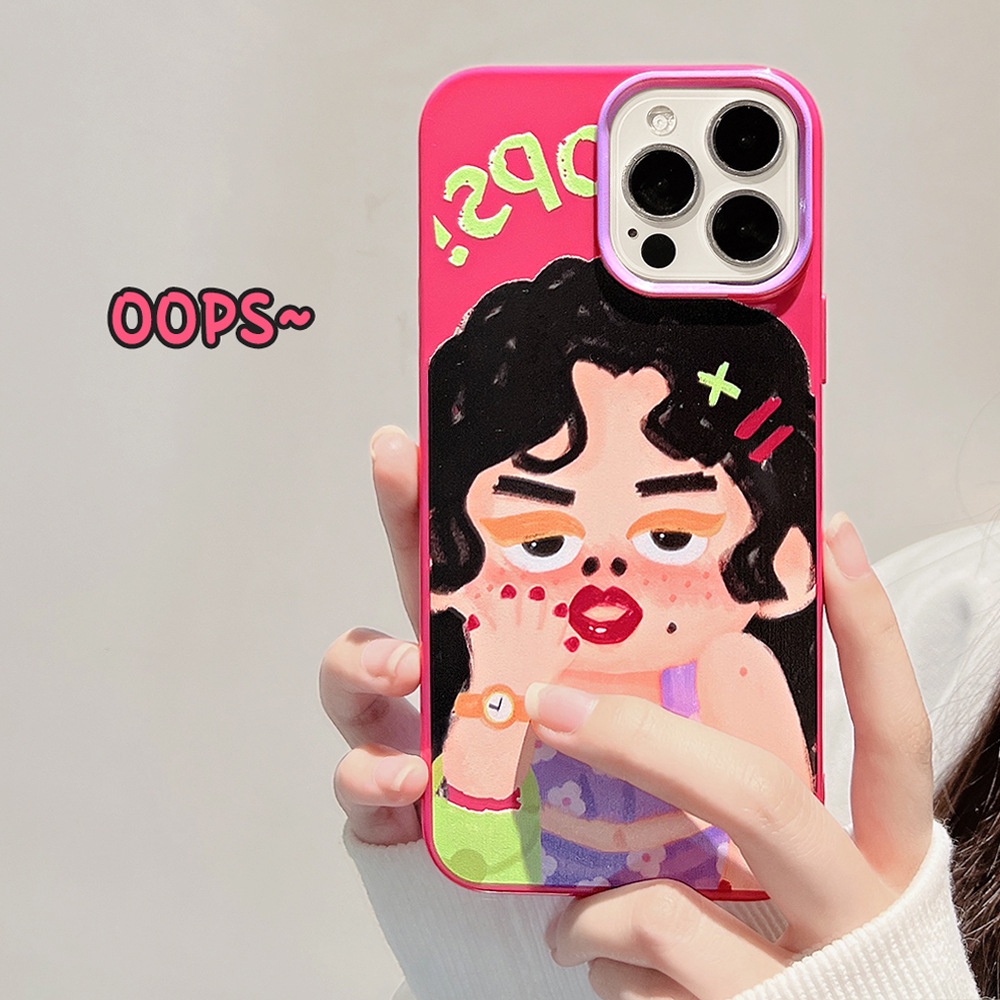 IPHONE Casing Silikon Gadis Jelek Imut Untuk Iphone14 7 /8 SE 2020 7+8PLUS XS XR 11 12 13 PRO MAX Casing Cover Pelindung AT0208