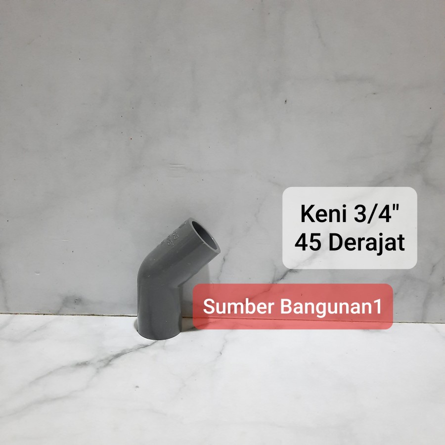 Keni 3/4 inch 45 derajat siku pralon pipa 3/4" in knie knee L belokan