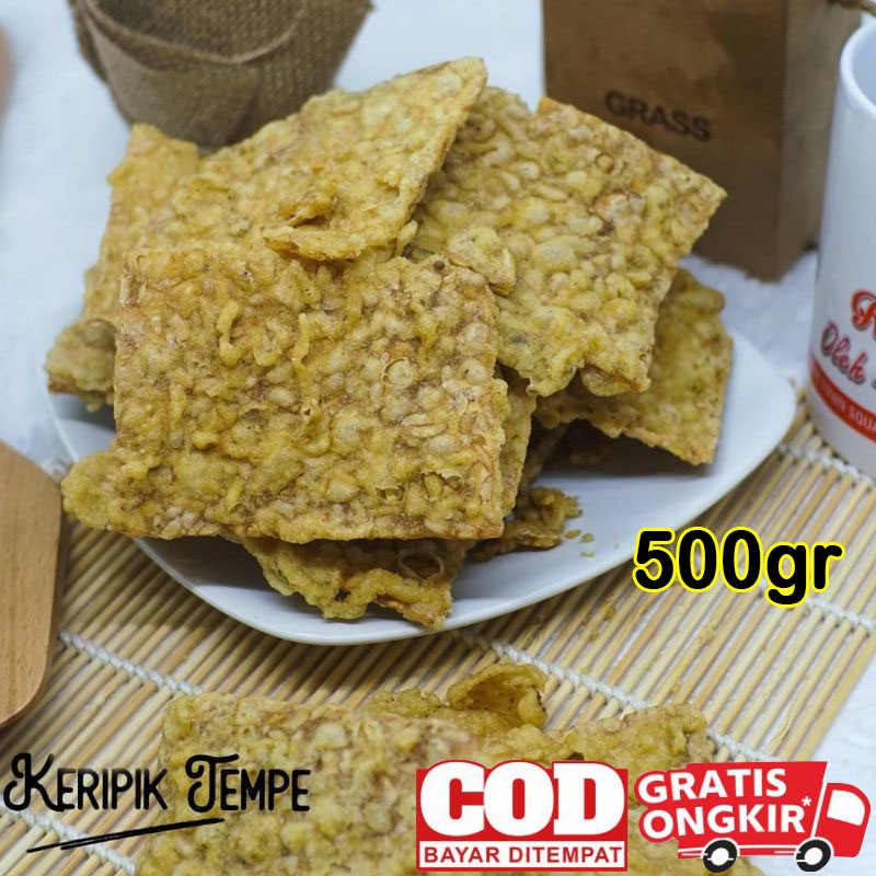 

Keripik Tempe Khas Bandung 500 gram / Kripik Tempe Malang Crispy Renyah Pedas Gurih