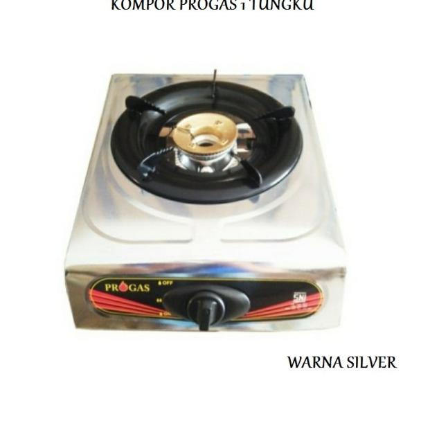Kompor Gas 1 Tungku kompor PROGAS - kompor murah - kompor gas 1 tungku - silver