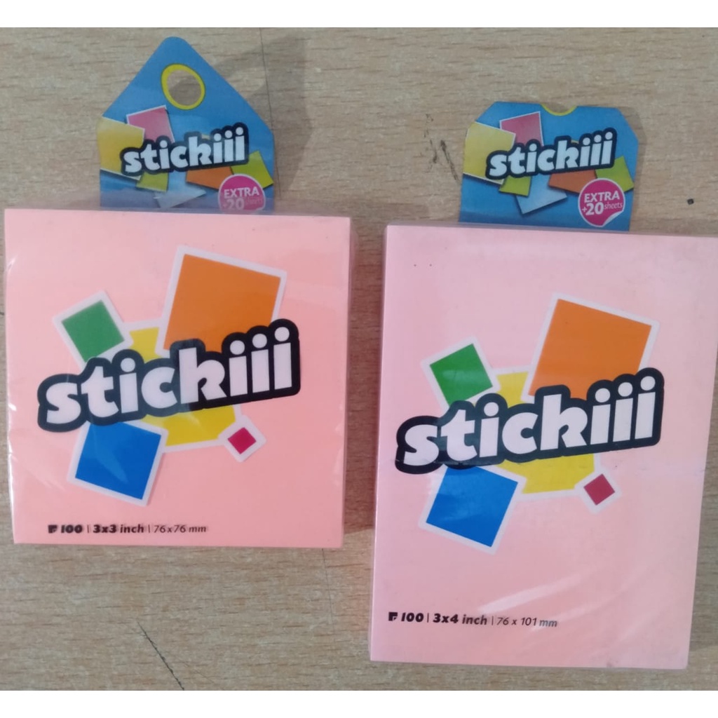 

Stickiii Memo Sticky Notes Pink 100 Sheets (3x3Inch)