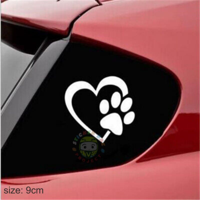 Stiker jejak kaki kucing love cuting sticker mobil motor suka kucing 1pcs