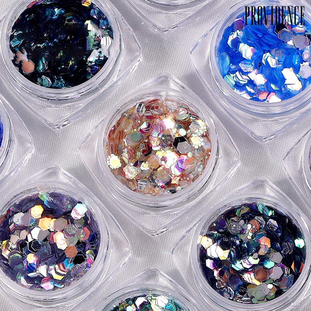 1 Kotak Payet Glitter Bentuk Hexagon Sekali Pakai Reflektif Anti Retak Untuk Dekorasi Nail Art Manicure