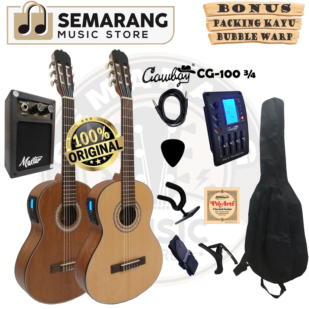 ORIGINAL!!! Gitar Klasik Elektrik Import Merk Cowboy CG-100 ¾ NA CG 100 ¾ NS 3per4 Cowboy AW-5