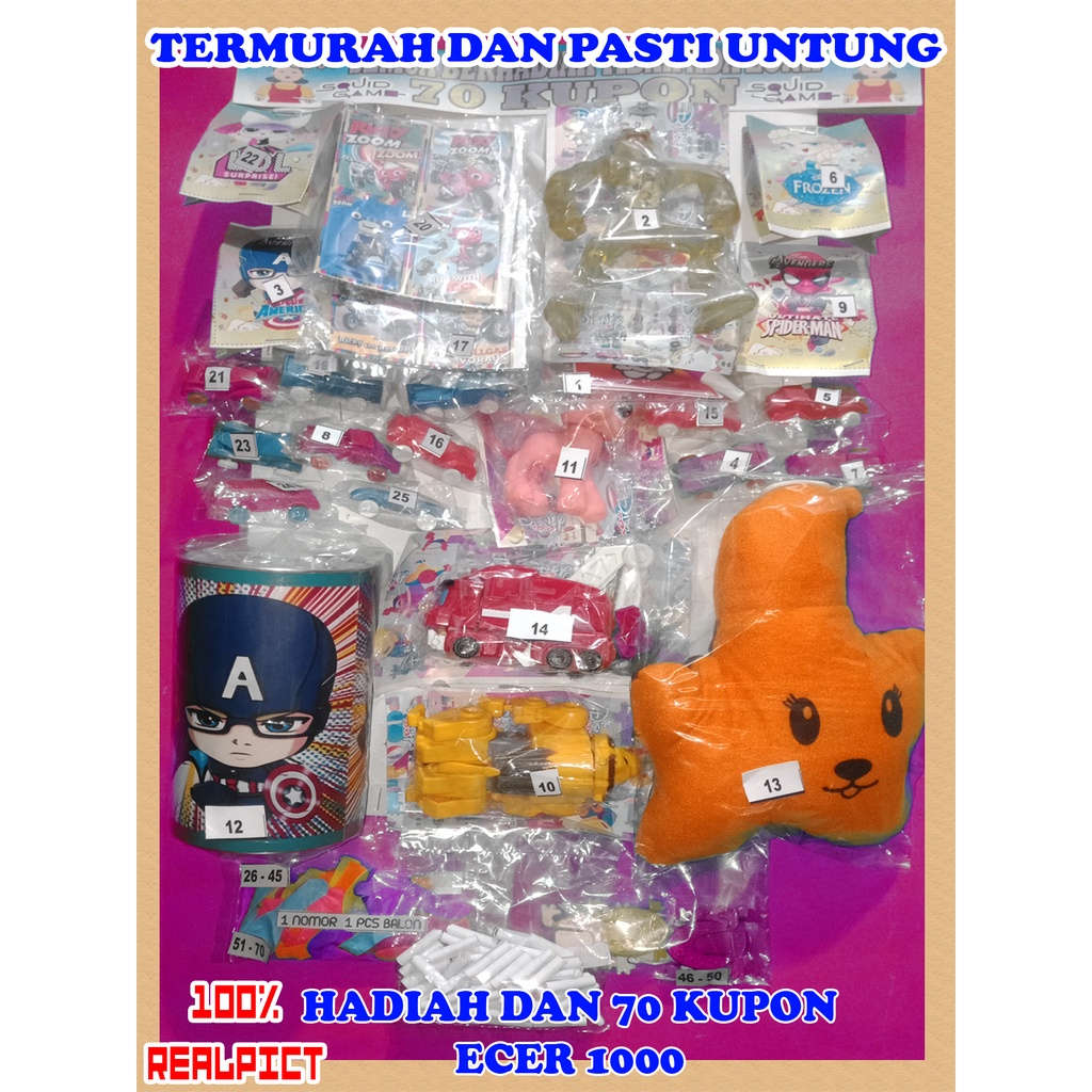 (Promo)Mainan Lotre Cabutan Buat Jualan Berhadiah Semua Celengan dan Boneka murah NEW 2