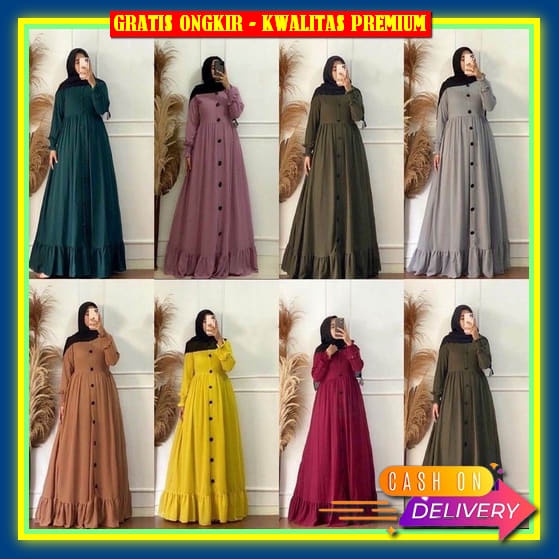 Dress Muslim Wanita Kekinian Pakaian Muslimah Kekinian Gamis Dewasa Import Premium Ghamis Cwek Elega
