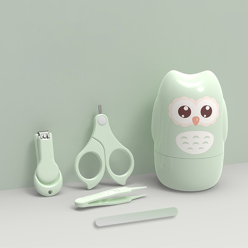 Kit Perawatan Kuku Jari Kaki Bayi Portabel Motif Burung Hantu Untuk Manicure