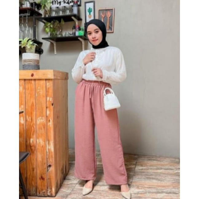 CELANA KULOT WANITA HIGH WAIST SHIRT Kulot wanita CRINKLE CEY air flow