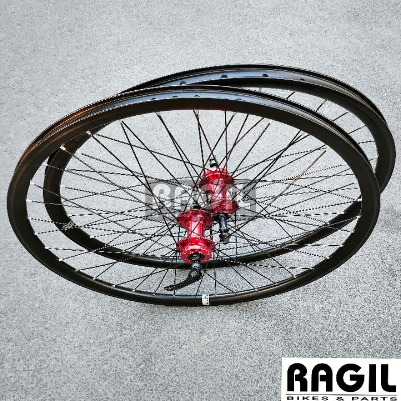 WHEELSET 27.5 SEPEDA MTB EXOTIC ALLOY DOUBLE WALL RODA JADI SIAP PAKAI VELG RIMS RIM HUB FREEHUB MER