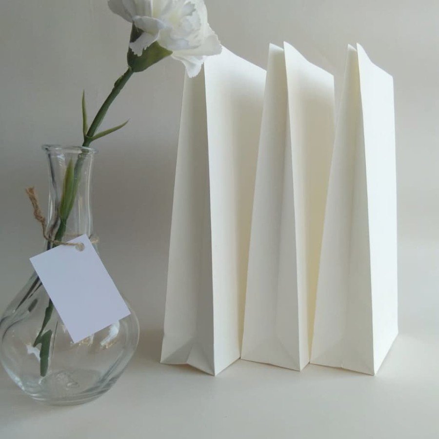 

25 pcs Paper Bag White Samson 140 gram Paperbag Packaging Souvenir Ulang Tahun Goodie Bag Kemasan Hampers