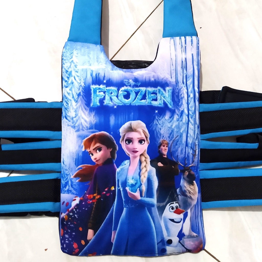 SABUK BONCENG ANAK DEPAN DAN BELAKANG PENGAMAN DI MOTOR Gambar Frozen SABLON Print Digital printing