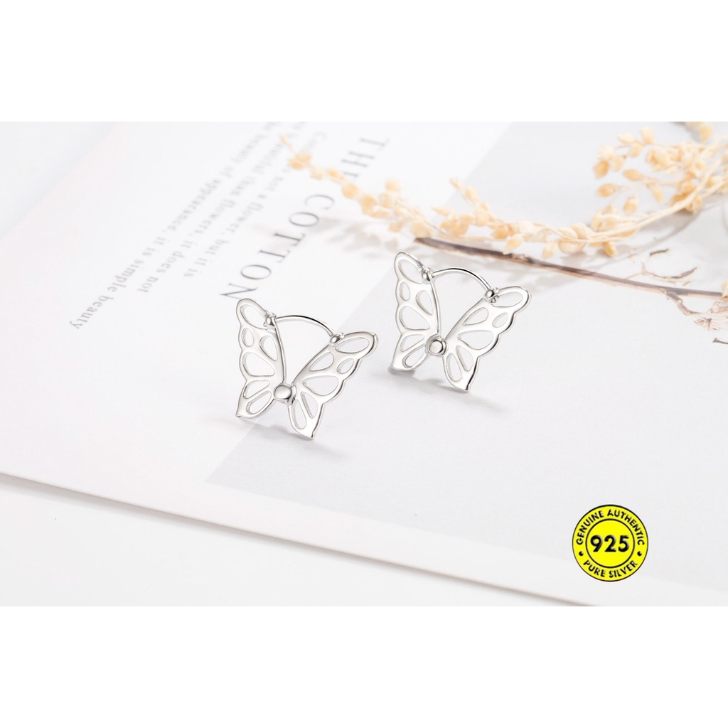 Anting Tusuk Model Kupu-Kupu Hollow 18K Untuk Wanita U1063