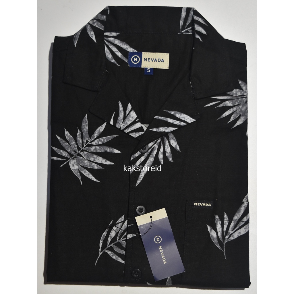 Kemeja Pria NEVADA Lengan Pendek Hitam OWE 195