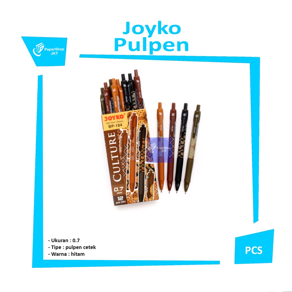 

JOYKO - Pulpen Culture Batik BP-184 HItam - Pcs