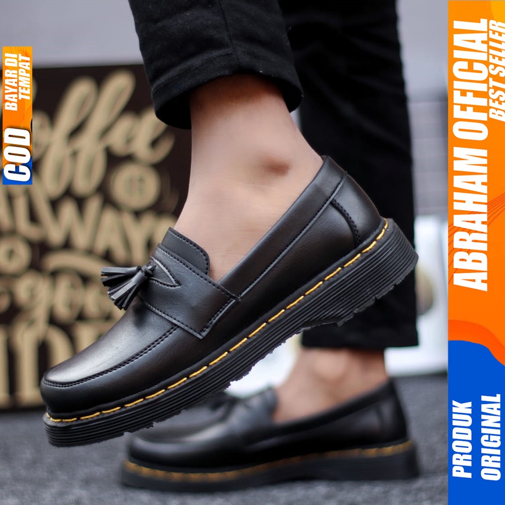 Sepatu Pantofel Kerja Formal Casual Hitam Pria Abraham Daniel