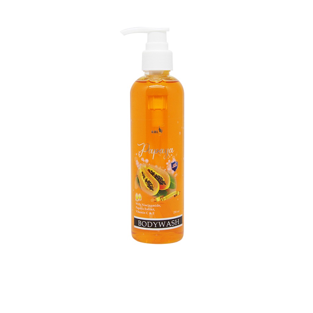 PROMO PAPAYA BODY WASH 250ML/SABUN CAIR PAPAYA ANTIBACTERIAL BRIGHTENING BPOM FC PROMO