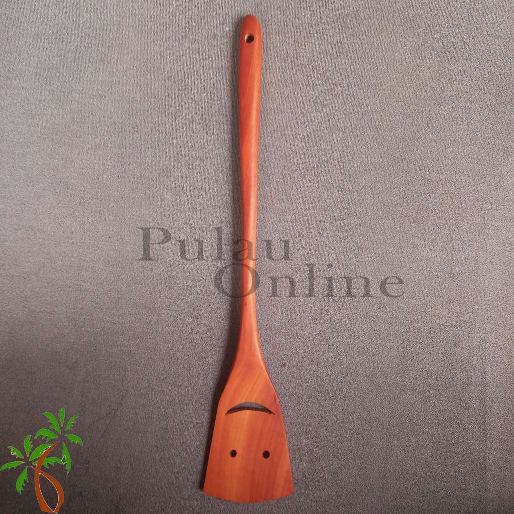 Spatula kayu Emoticon panjang 35 cm - Sutil kayu boneka