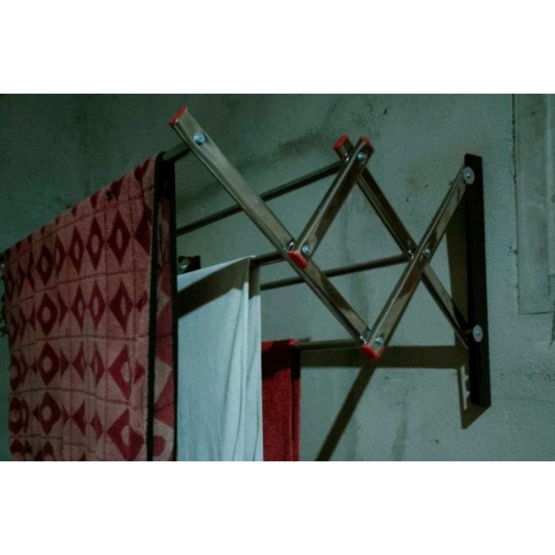 jemuran pakaian / jemuran handuk /jemuran dinding jemuran tembok lipat stainless tiang tebal