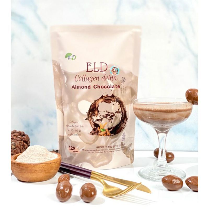 ELD COLLAGEN DRINK ALMOND CHOCOLATE ELD COLLAGEN RASA COKLAT BISA MENGGEMUKKAN
