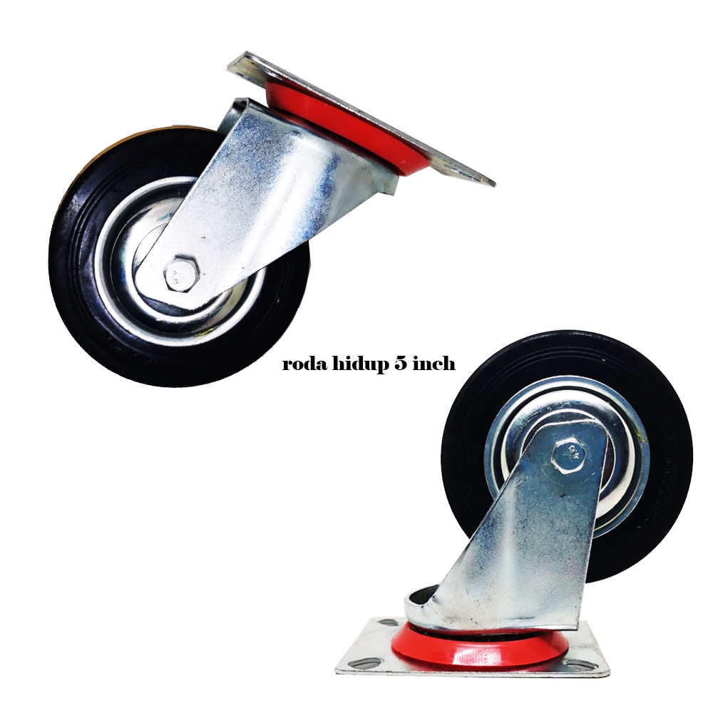 Roda Karet 5 Inch Hidup