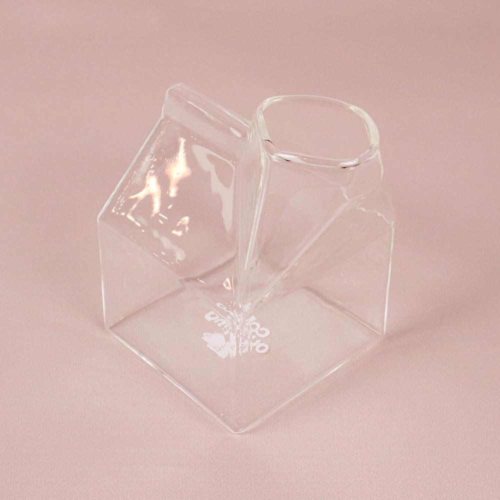 One Two Cups Gelas Kaca Susu Borosilicate Glass Design Milk Box 300ml - SG101 - 7RHZD8TP Transparent