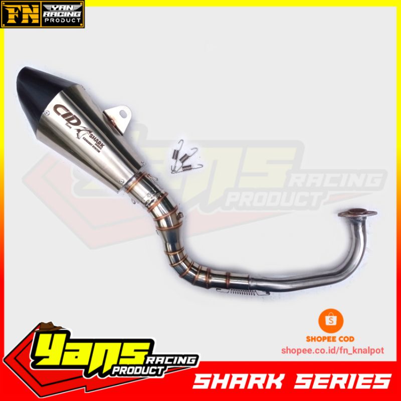 Knalpot CLD Shark Series Beat Karbu Beat FI Scoopy Karbu Scoopy FI Vario 110 / Knalpot CLD Shark Mon
