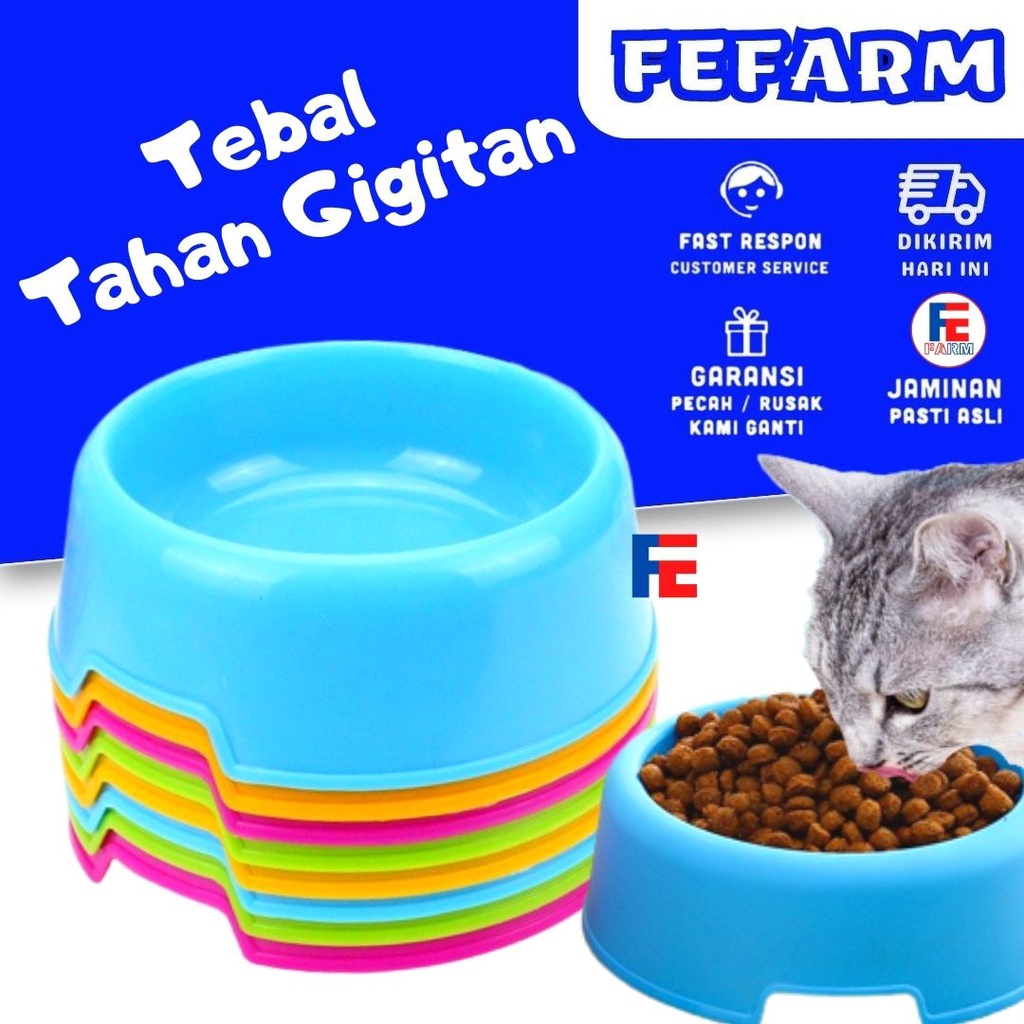 Mangkuk Tempat Makan Hewan Peliharaan/Bowl Single Anti Selip/Kucing/Anjing/Kelinci/Mangkuk