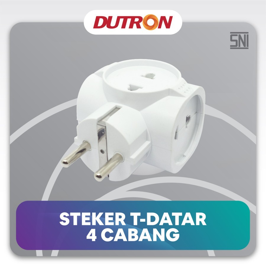 STEKER T Multi 4 Cabang Datar 4 Lubang Colokan DUTRON DV-STA-01-TD-HG