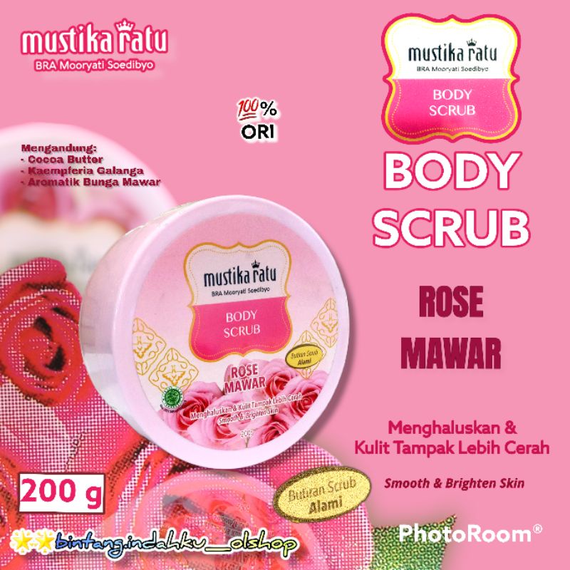 #MUSTIKA RATU# LULUR BADAN MAWAR 200gr~BODY SCRUB ROSE