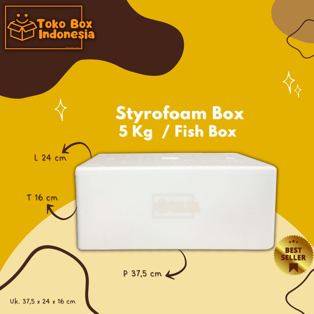 Styrofoam Box 5 kg / Styrofoam Fish Box / Sterofoam Fish Box / Sterofoam Frozen Food