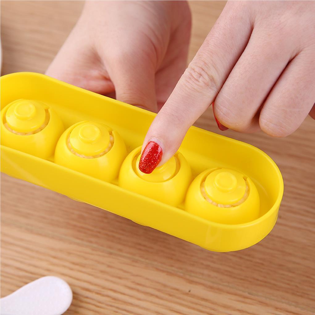 Home Mini Rice Ball Mold Portable Reusable 4-rongga Bulat Riceball Makanan Embos Mini Mold Maker Dapur Gadget