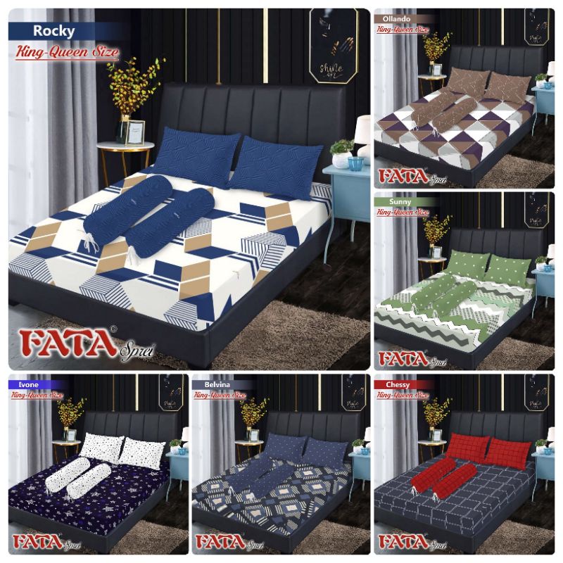FATA / Sprei Fata Signature 180x200 no 1 / Seprai Fata 160x200 no 2 Motif Aesthetic Minimalis
