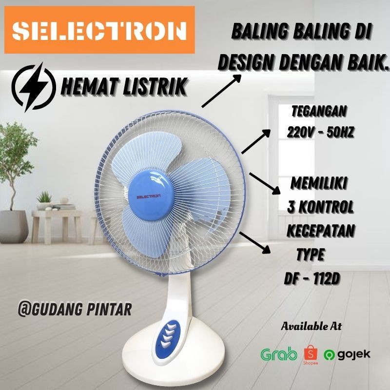 Kipas Angin Meja Kipas Dinding Selectron 2 In 1 12 Inch DF 112D